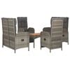 vidaXL Garden Dining Set Grey PE rattan, powder-coated steel, acacia wood