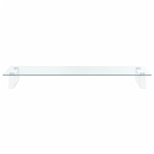 vidaXL Monitor Stand White 31.5"x13.8"x3.1" Tempered Glass and Metal