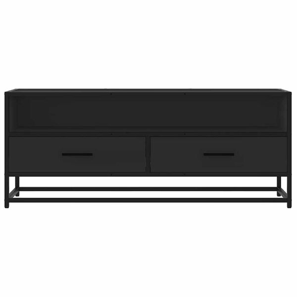 vidaXL TV Cabinet Black Engineered wood and metal Medium TV Cabinet