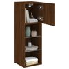 vidaXL TV Cabinet Set of 2 Brown oak Engineered wood, glass Medium