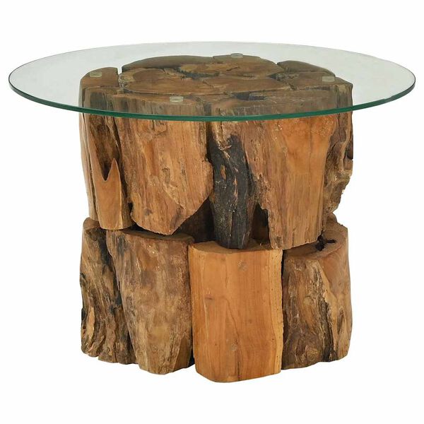 vidaXL Coffee Table Brown Solid teak driftwood Medium Coffee Table