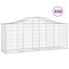 vidaXL Gabion Basket Set of 50 Silver Galvanized Iron