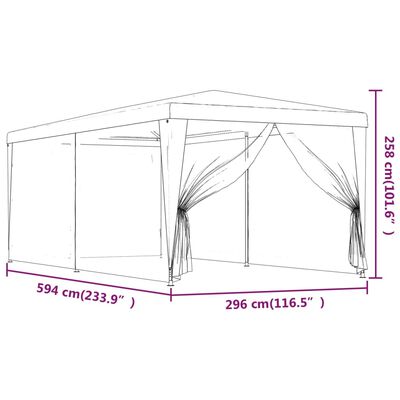 vidaXL Party Tent with 6 Mesh Sidewalls Anthracite 9.8'x19.7'HDPE