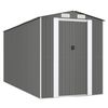vidaXL Garden Shed Light Grey Galvanized Steel Large Garden Shed