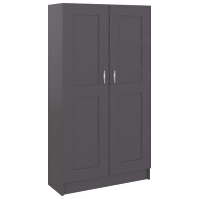 vidaXL Book Cabinet Gray 32.5"x12"x59.1" Engineered Wood