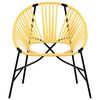 vidaXL Garden Egg Chair Black and Yellow PE Rattan and Powder-Coated Steel