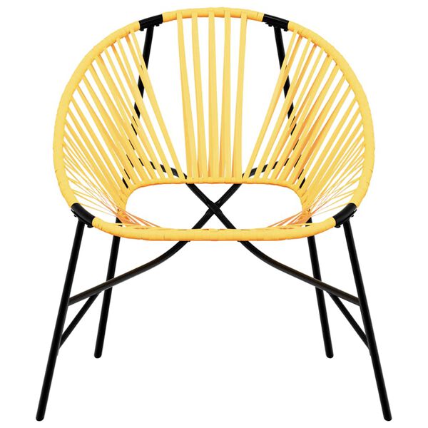 vidaXL Garden Egg Chair Black and Yellow PE Rattan and Powder-Coated Steel