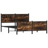 vidaXL Bed Frame Smoked Oak Steel Full Bed Frame Rectangular