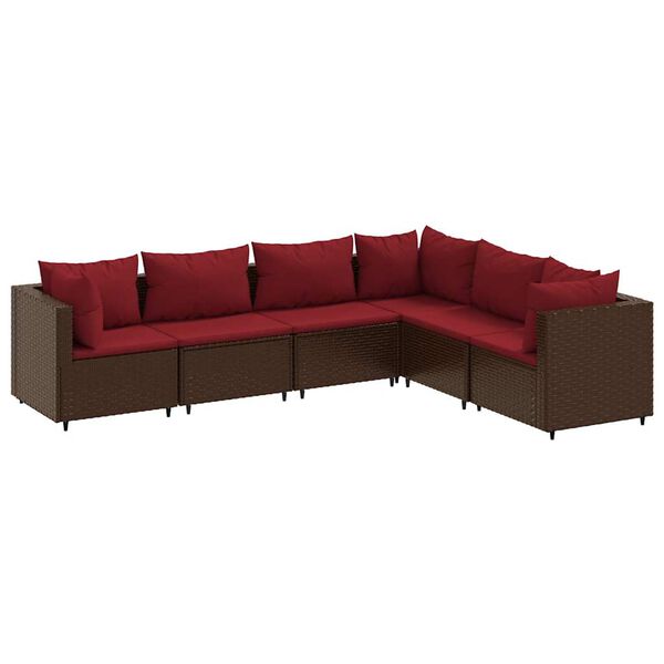 vidaXL Patio Lounge Set Brown, Cinnamon Red