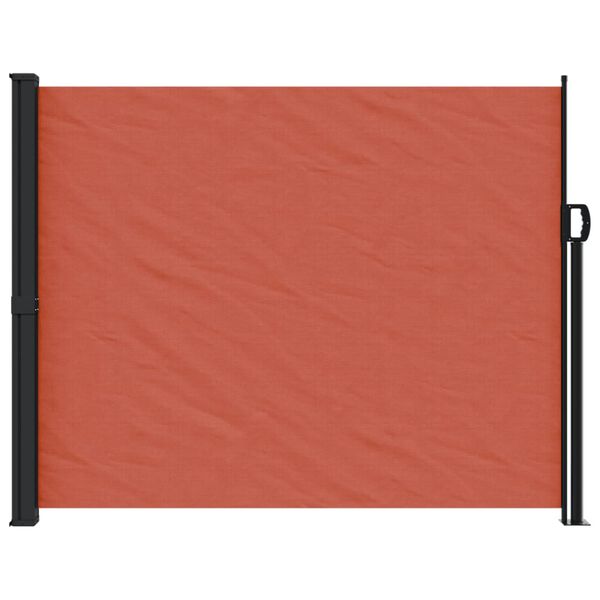 vidaXL Retractable Side Awning Terracotta 100% polyester with PU coating