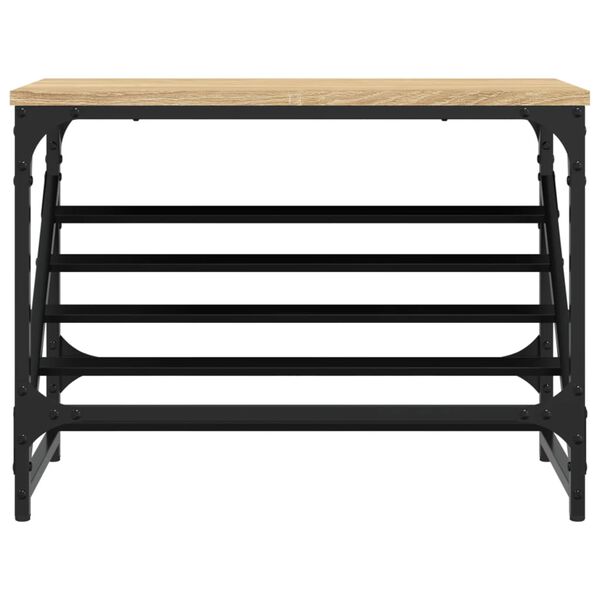 vidaXL Shoe Rack Sonoma Oak Engineered Wood 23.6 x 11.8 x 17.7 in