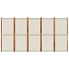 vidaXL 5-Panel Room Divider Light Gray 137.8"x70.9"