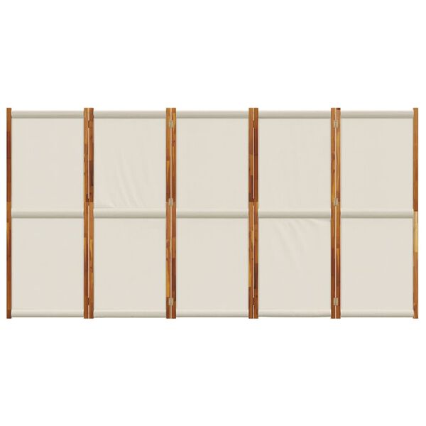 vidaXL 5-Panel Room Divider Light Gray 137.8"x70.9"