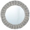vidaXL Mirror Natural Wicker Medium Wall mounting Mirror Circular