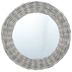 vidaXL Mirror Natural Wicker Medium Wall mounting Mirror Circular