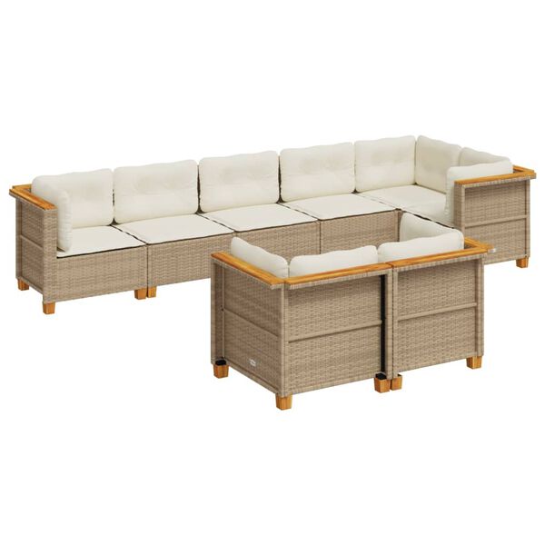 vidaXL Garden Sofa Set Beige, Cream White