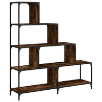 vidaXL Bookcase 4-Stair Smoked Oak 54.7"x13.2"x58.7" Engineered Wood
