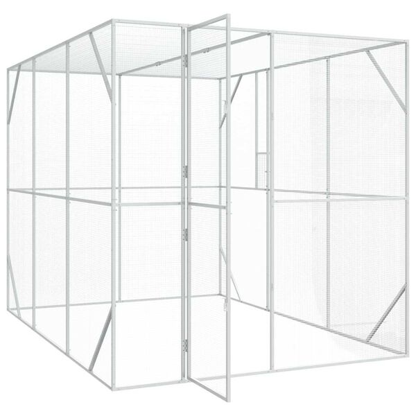 vidaXL Bird Cage Anthracite 82.68 x 119.69 x 83.86 in Galvanised Steel