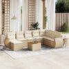 vidaXL Garden Sofa Set Beige PE Rattan Large Modular Garden Sofa Set