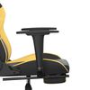 vidaXL Gaming Chair Black and Gold Faux Leather, Metal, Plywood Adjustable