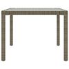 vidaXL Garden Table Grey Poly rattan, powder-coated steel, tempered glass