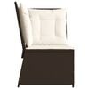 vidaXL Patio Sofa Brown PE rattan Single Adjustable Feet Patio Sofa