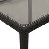 vidaXL Garden Table Black Poly rattan, powder-coated steel, tempered glass