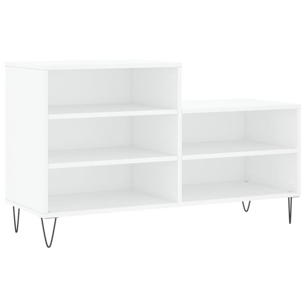 vidaXL Shoe Cabinet White Engineered wood, metal Medium Shoe Cabinet