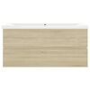 vidaXL Sink Cabinet With Basin Sonoma oak, white Engineered wood, ceramic