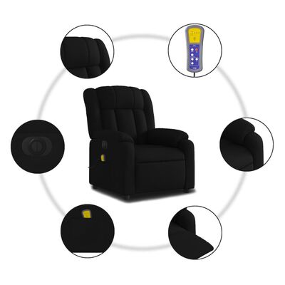 Main product with circular highlights around features like remote, cup holder, and side pocket.