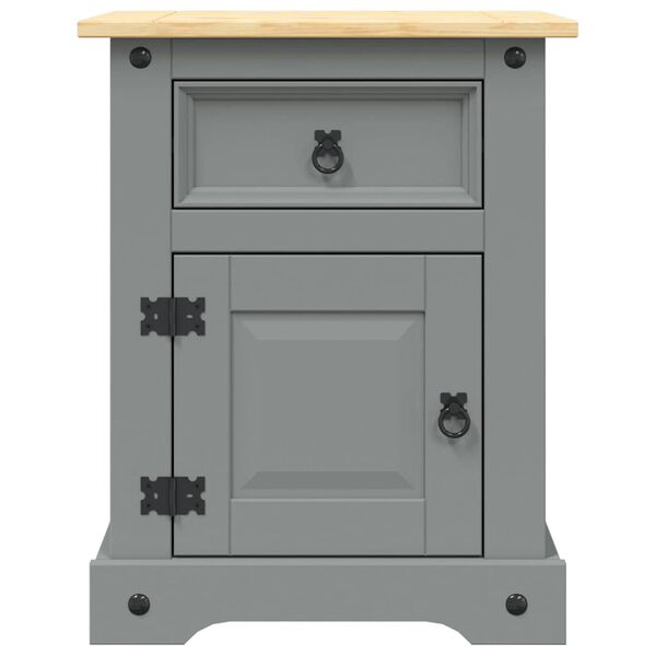 vidaXL Bedside Cabinet Grey body and brown top