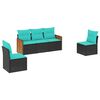vidaXL Patio Sofa Set Black and Blue