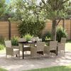 vidaXL Garden Dining Set with Cushion 7 pcs Beige Poly Rattan