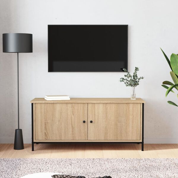 vidaXL TV Cabinet Sonoma Oak Engineered wood, steel Medium TV Cabinet