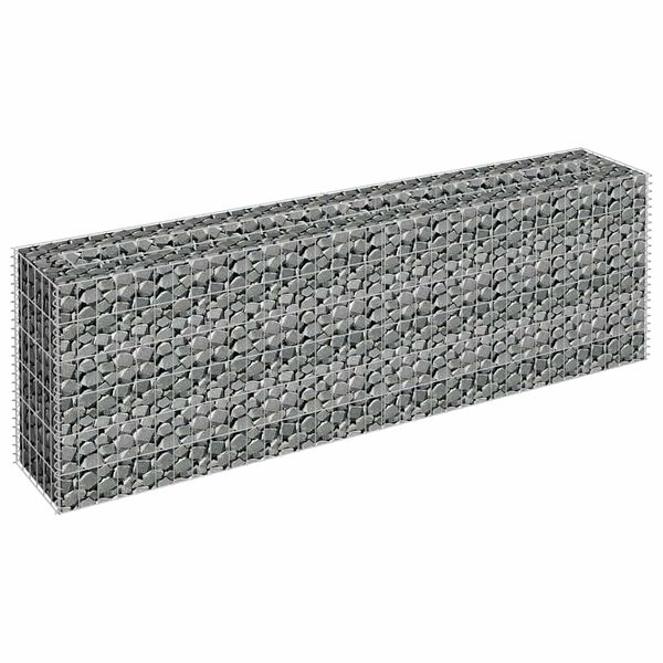 vidaXL Gabion Raised Bed Silver Galvanized steel 70.9 x 11.8 x 23.6 in