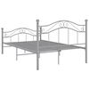 vidaXL Bed Frame Grey Powder-coated metal Double Bed Frame Rectangular