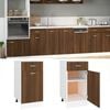 vidaXL Drawer Bottom Cabinet Brown Oak Engineered Wood Standard Cabinet