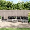 vidaXL Garden Lounge Set White Woven fabric, powder-coated steel, textilene