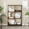 vidaXL Bookshelf Brown Oak Engineered Wood and Steel Medium Bookshelf
