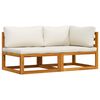vidaXL Sofa Set Cream White, Natural Wood