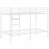 vidaXL Bunk Bed White Steel, mesh fabric Twin Breathable Design