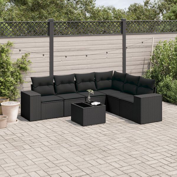 vidaXL Garden Sofa Set Black