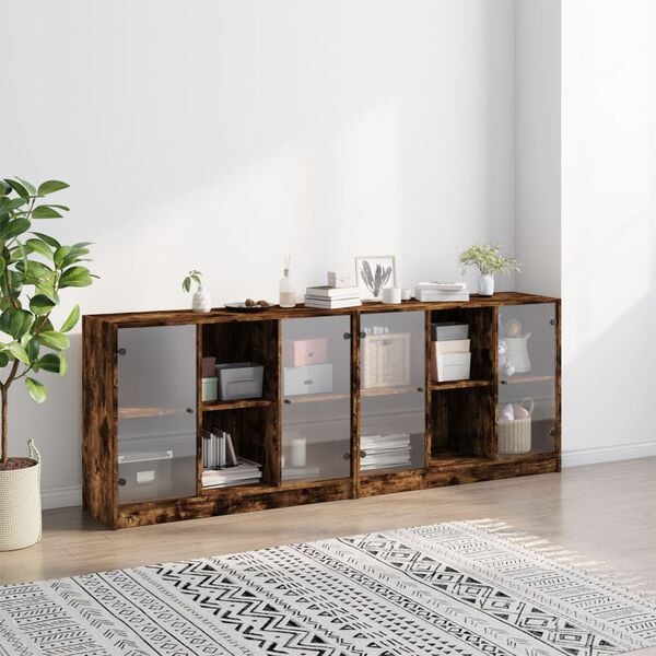vidaXL Bookcase Smoked oak Engineered wood Large Bookcase Rectangular