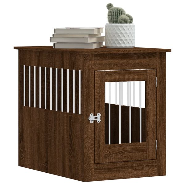 vidaXL Dog Crate Furniture Brown Oak Engineered wood, Steel Medium