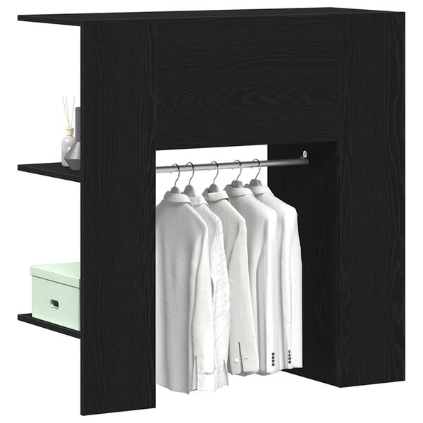 vidaXL Hallway Cabinet with Shelf Black Oak 38.39 x 14.57 x 38.98 in