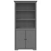 vidaXL Bookcase Grey Solid Pine Wood, Engineered Wood, Metal Tall