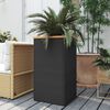 vidaXL Planter Black, Brown PE rattan, powder-coated steel, plastic Medium