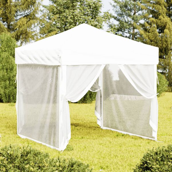 vidaXL Party Tent White 210D oxford fabric 6.6 x 6.6 ft Foldable