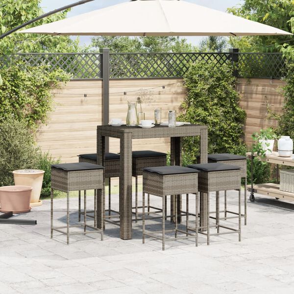 vidaXL Garden Bar Set Grey