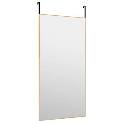 vidaXL Door Mirror Gold 19.7"x39.4" Glass and Aluminum